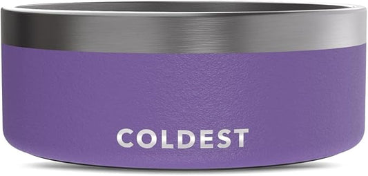 Coldest Dog Bowl - Anti Rust Metal & Non Slip Dog Bowls Large, Spill Proof Heavy Duty 3 Layers Insulated Dog Bowl - Food and Water Bowl for Dogs, Cats & Pets, Dishwasher Safe (64 oz, Galaxy Purple)