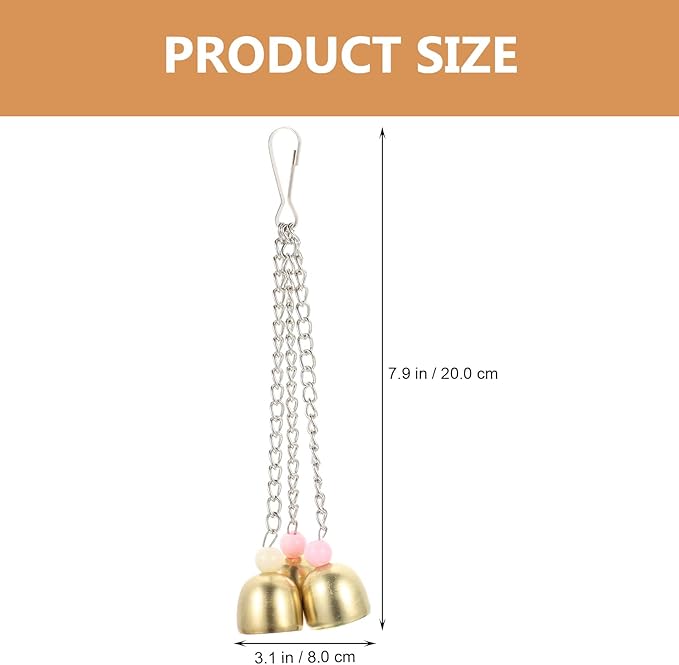 LUOZZY Stainless Steel Pet Parrot Bell Toy for Bird Parrot Parakeets Hanging Small Bird Toys Hanging Bell Ornaments