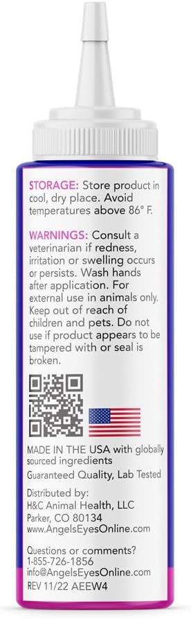 ANGELS' EYES Multi-Purpose Sterile Eye Wash 4 oz | Eye Cleaner and Rinse, Tear Stain Reducer| for Allergies, Debris, Mucus, Irritation and Weepy Eyes | for All Dogs | with Boric Acid