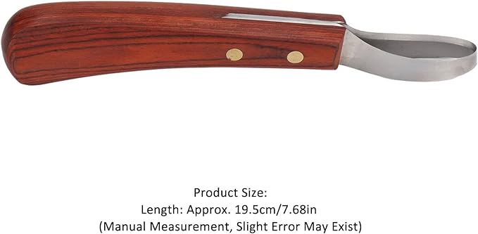 Hoof Trimmer Shears Stainless Hoof Knife Loop Oval Hoof Knife Steel Cutter Rubber Wood Handle Multipurpose
