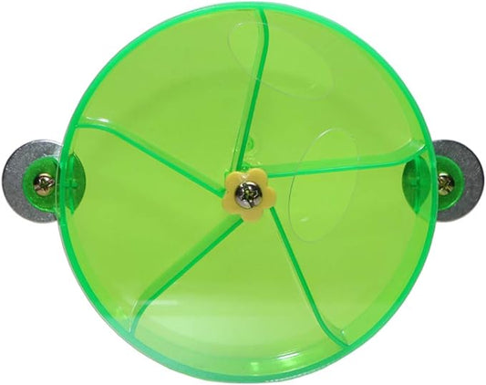 Bird Creative Foraging System Wheel Seed Food Ball Rotate Training Toy for Small and Medium Parrots Parakeet Cockatiel Conure (GREEN)