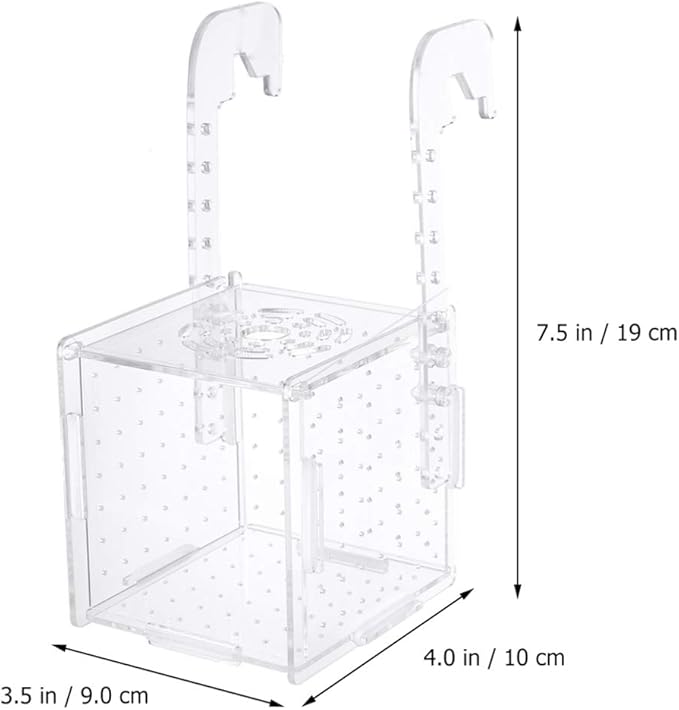 POPETPOP Fish Breeding Box- Box Hatchery Incubator Aquarium Fish Breeding Boxes Divider Hatching Boxes Accessory for Small Shrimp Clownfish Guppy-Small Hook Pattern