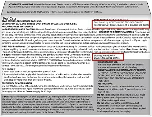 Flea and Tick Prevention for Cats, Cat Flea & Tick Control, Long-Lasting & Fast-Acting Topical Flea & Tick Treatment Drops for Kitten (6 Doses)