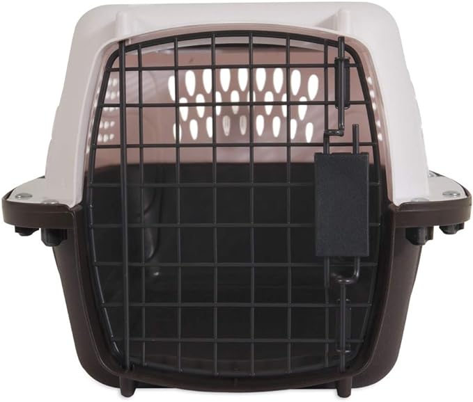 Petmate Two-Door Small Dog & Cat Carrier, Top or Front Loading, Made with Recycled Materials, 19 inches, For Pets up to 10 Pounds, Made in USA,White