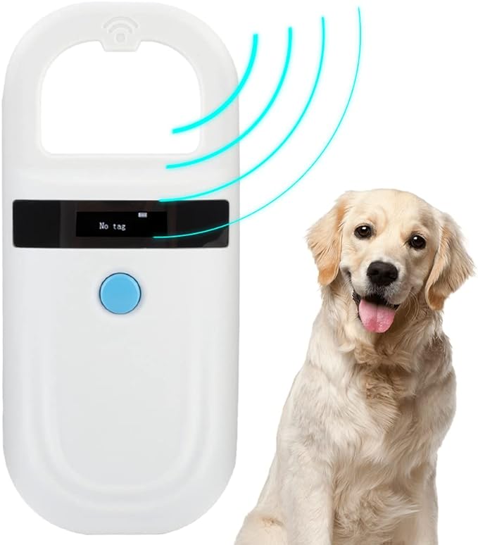 Dog Microchip Reader, Pet Microchip Scanner with OLED Display Screen, Pet Chip ID Scanner Supports FDX-B (ISO11784/11785) and EMID Microchips, for Animal Management