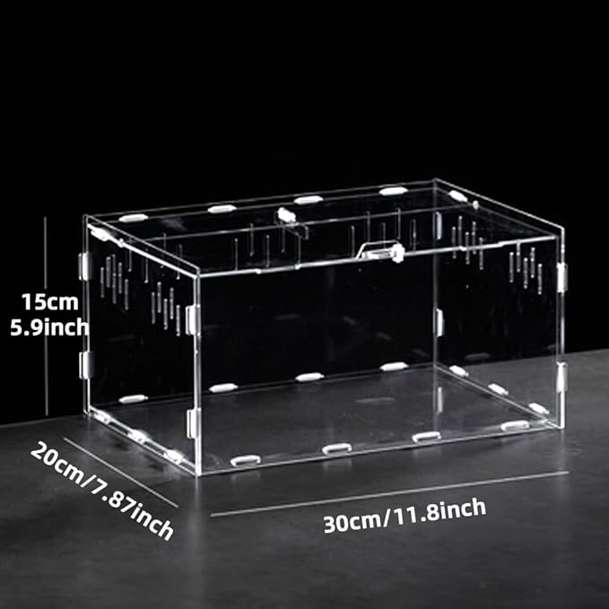 Reptile Terrarium Breeding Tank Acrylic Box (Spider, Tarantula, Snake, Lizard) Small Animal Viewing Box. 11.81 "x9.7 x7.6 (Type)