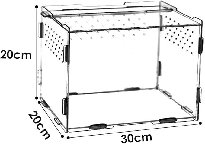 Reptile Breeding Box, Transparent Acrylic Reptile Box Pet Breeding Cage Hatching Container House for Lizard Snakes Geckos