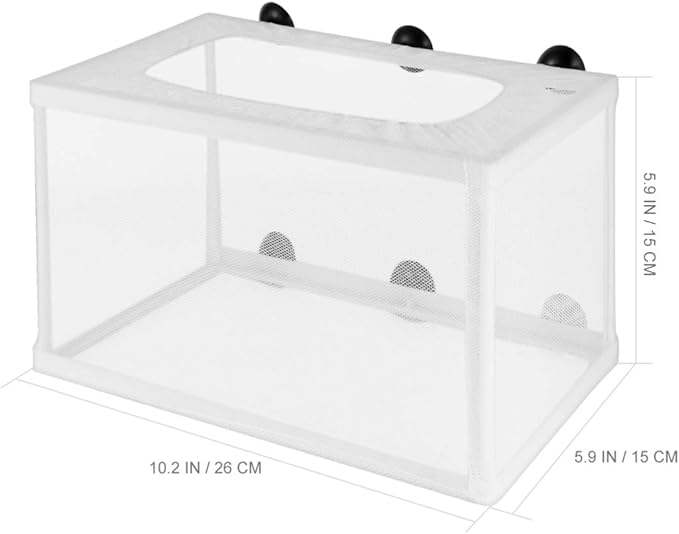 POPETPOP Fish Breeder Net Box for Aquarium - Fish Isolation Breeding Hatching Box Large Size Fish Nursery Net for Aquarium Fish Tank - Durable and Easy to Install