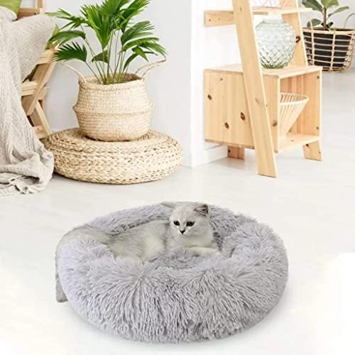 Cat Beds for Indoor Cats - Cat Bed Washable 20/24 inches, Dog Beds for Small Medium Dogs, Anti Anxiety Round Fluffy Plush Faux Fur Cat Bed,Thick Bottom Keep Pets Off The Cold Tile