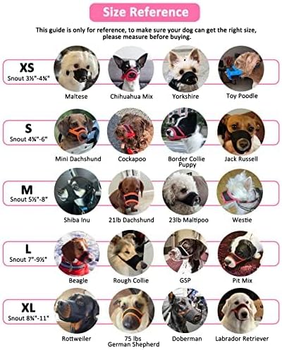 LUCKYPAW Dog Muzzle Anti Biting Barking and Chewing with Comfortable Mesh Soft Fabric and Adjustable Strap, Suitable for Small, Medium and Large Dogs(Hot Pink Trim,M)