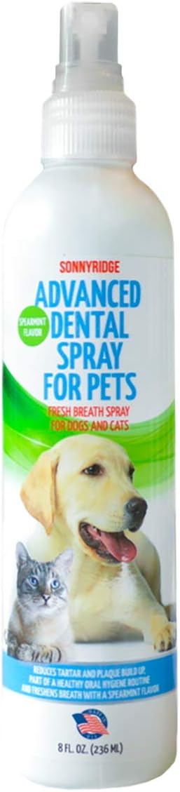 Dog Dental Spray Removes Tartar, Plaque and Freshens Breath Instantly. The Most Advanced Dental Spray for Healthy Teeth, Gums and Oral Health Care for Your Dog, Cat or Pet - 1-8 oz. bottle