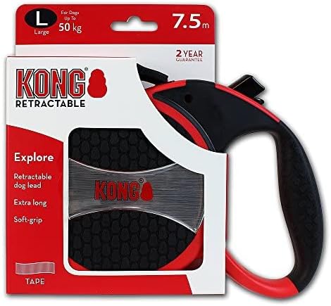 Alcott Kong Explore Retractable Dog Leash, Large, Red, 24' Long,KNG EXP LG RD