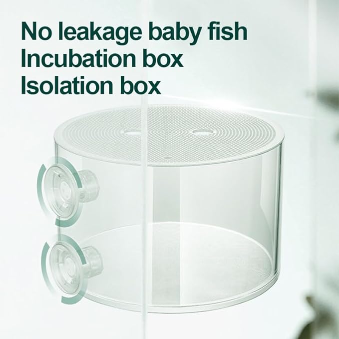 Fish Breeding Box, Fish Cultivating Container Acrylic Fish Isolator with Suction Cups, Aquarium Clown Fish and Guppy Fish Trained Acrylic Incubator (Medium)…