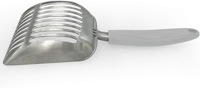 Cat Litter Scoop - Aluminum Alloy cat Litter Shovel, Suitable for All cat Litter, Metal Durable Garbage Shovel Grey