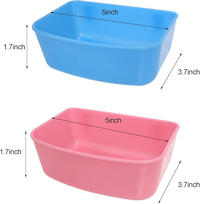 6 Pack Feeder (Blue, Pink), Hanging Feeder,Food and Water Container, Bath Water Bowl Universal for Birds Hamsters Mice Rats Rabbit Guinea Pig Small Pets