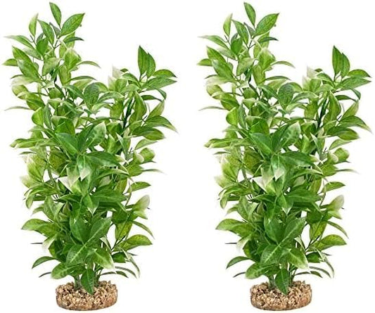 Fluval Aqualife White Tipped Ludwigia Plant, Plastic Aquarium Plant Decoration 14 in (Pack of 2)