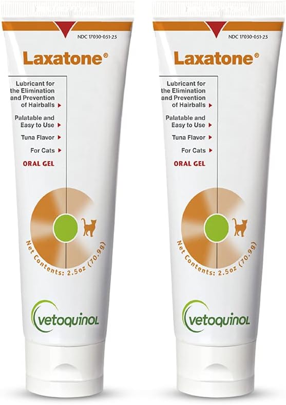 Vetoquinol Laxatone: Oral Hairball Lubricant Gel for Cats – Tuna-Flavored, 2.5oz 2 Pack