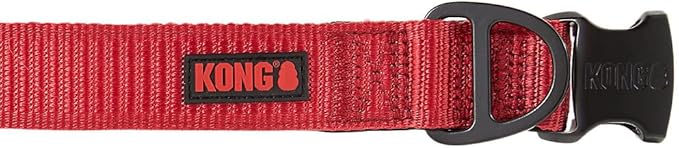 KONG Max HD Ultra Durable Neoprene Padded Dog Collar (Medium, Red)