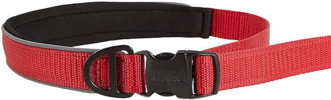 KONG Reflective Shock Absorbing Hands-Free Bungee Dog Leash 6' (Red)