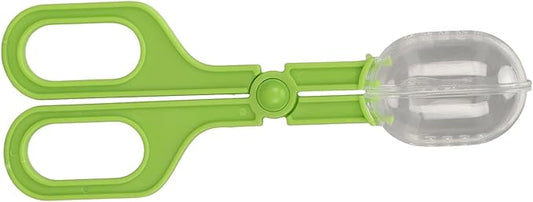 GLOGLOW Reptile Feeding Tool, Reptile Feeding Clamp Reptile Feeding and Cleaning Tool Reptile Poop Scoop with Vents for Tortoise (Green)