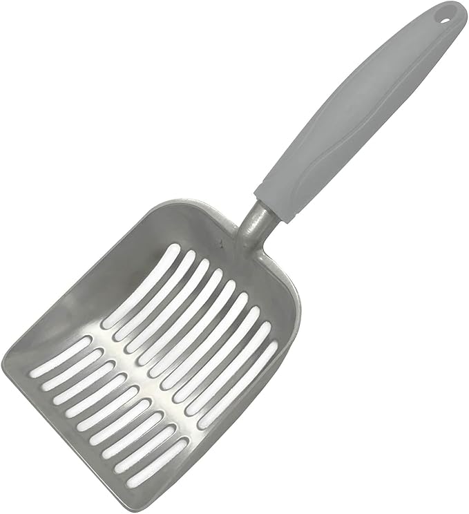 Cat Litter Scoop - Aluminum Alloy cat Litter Shovel, Suitable for All cat Litter, Metal Durable Garbage Shovel Grey