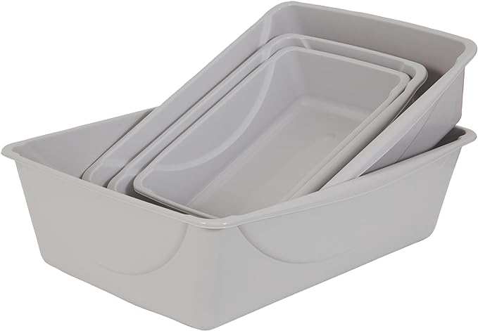 Petmate Open Cat Litter Box, Blue Mesa/Mouse Grey,M (Pack of 1), Made in USA