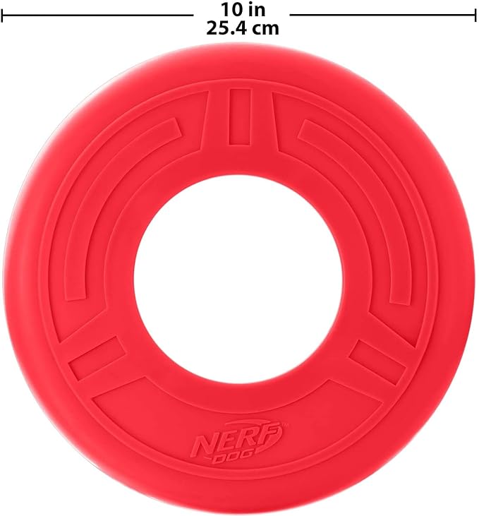 Nerf Dog 10in Red Flyer and 10in Translucent Blue Flyer Dog Toys