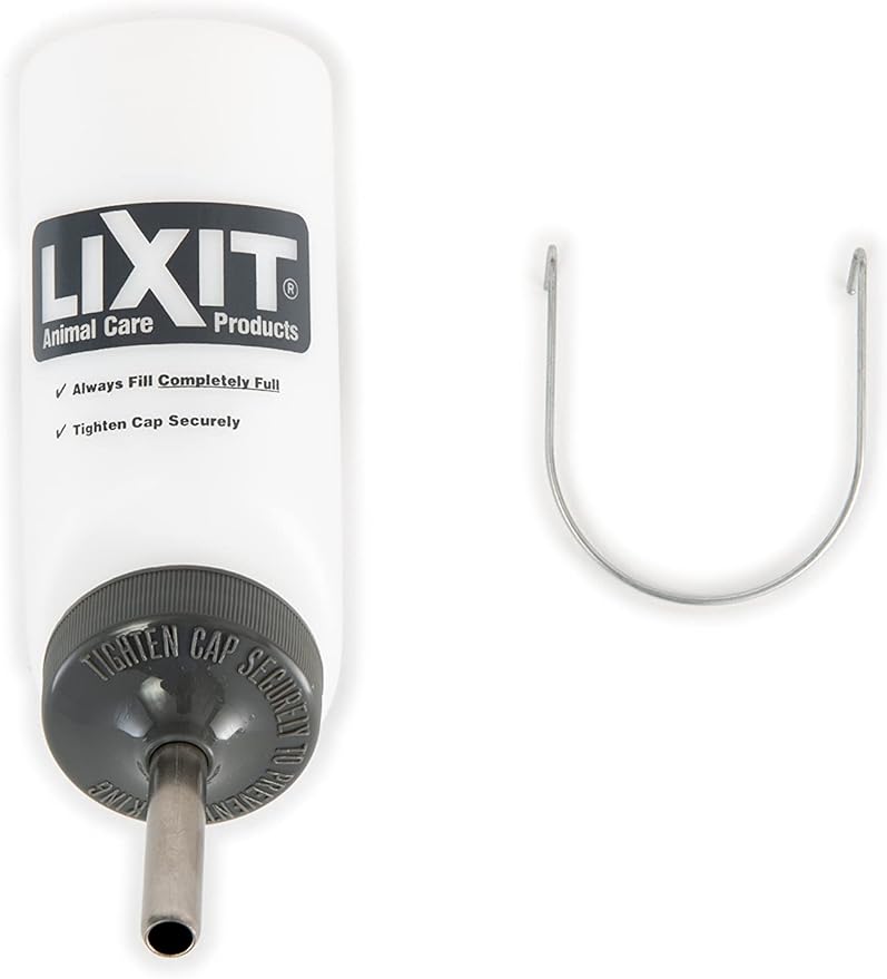 Lixit Wide Mouth BPA-Free Cage Water Bottles for Rabbits, Ferrets, Guinea Pigs, Rats, Chinchillas, Hamsters, Mice, Hedgehogs, Gerbils and Other Small Animals. (Translucent, 8 Ounce Pack of 2)
