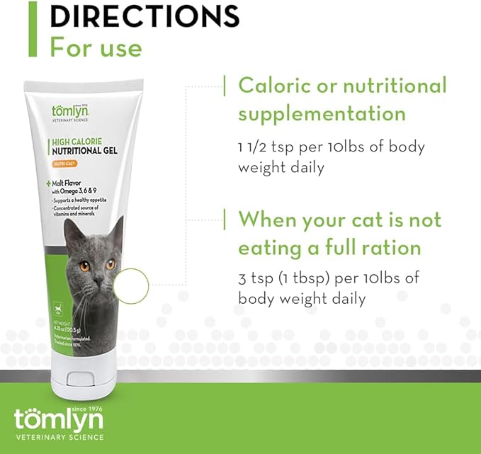 Tomlyn High Calorie Nutritional Gel for Cats, (Nutri-Cal) 4.25 oz