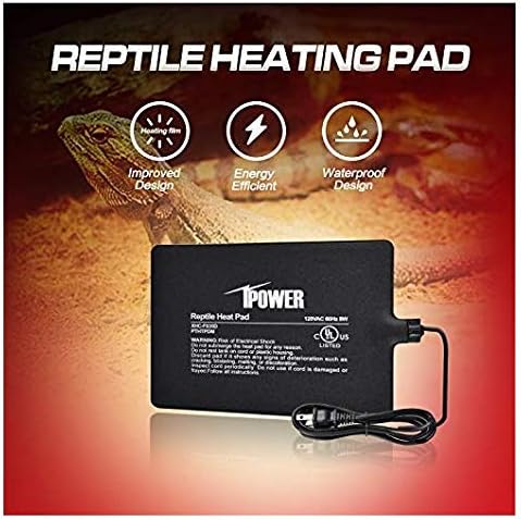 iPower Reptile Heat Pad 4W/8W/16W/24W Under Tank Terrarium Warmer Heating Mat and Digital Thermostat Controller for Turtles Lizards Frogs and Other Small Animals, Multi Sizes