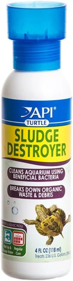 API TURTLE SLUDGE DESTROYER Aquarium Cleaner and Sludge Remover Treatment 4-Ounce Bottle