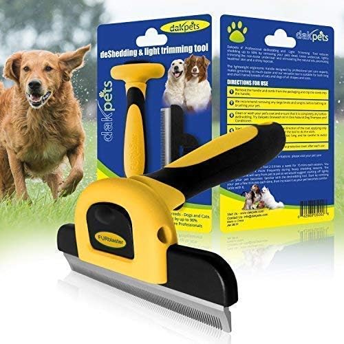 DakPets Pet Deshedding and Dematting Tool | Professional Cat and Dog Brush for Shedding | Fur Deshedding Brush and Pet Hair Remover for Cats and Dogs | Stainless Steel Shedding Brush for Pet Grooming