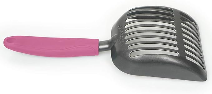 Metal Cat Litter Scoop - Non Stick Aluminum Alloy Aluminum cat Litter Scooper, Solid and Durable Oversized Metal Litter Scoops, Solid Metal, Fecal screening, Solid Handlel Pink