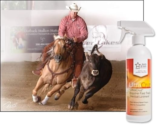 UltraCruz Veterinary Fast Track Herbal Liniment for Horses, 16 oz, off-white