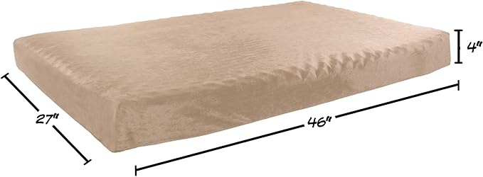 Memory Foam Dog Bed Collection? 2-Layer Orthopedic Dog Bed with Machine Washable Cover - Dog Bed for Large Dogs up to 95lbs by PETMAKER (Tan)