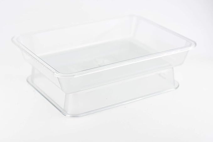 OMEM Reptile food bowl large water dish, wood plate, bowl turtles (M=30.5 * 24 * 5, White)