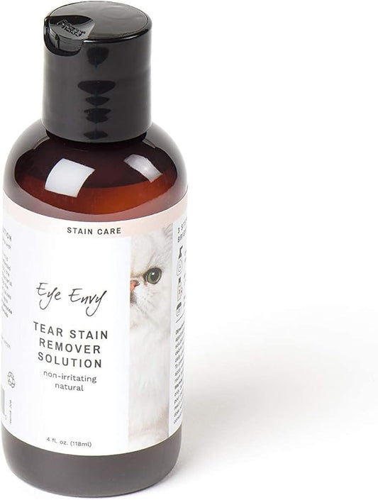 Eye Envy Tear Stain Remover Solution for Cats|100% Natural and Safe|Recommended by Breeders/vets/cat fanciers/Groomers|Contains colloidal Silver|Remove Stains from Fur on Persians and Exotics (4oz.)