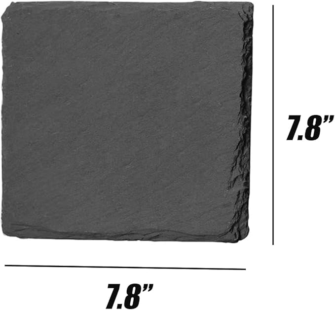 Reptile Basking Platform 2Pcs Tortoise Rock Plate Slate Feeding Platform Food Dish Bowl Turtle Bathing Rock Rest Terrace for Chameleon Lizard Bearded Dragon Gecko Snake Frog Newt (7.8''/20CM)