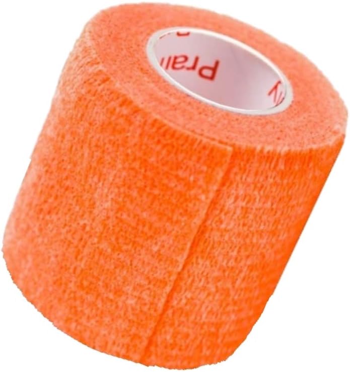 2 Inch Vet Wrap Tape Bulk (Orange) (Pack of 24) Self Adhesive Adherent Adhering Flex Bandage Grip Roll for Dog Cat Pet Horse