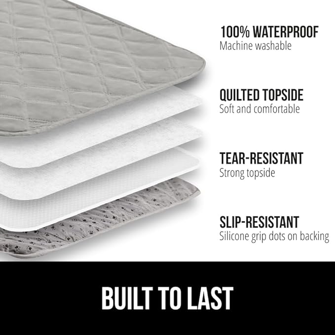 Gorilla Grip 100% Waterproof Dog Blanket 68x82, Pet Friendly Throw Essential for Large Dogs, Tear and Slip Resistant Leakproof Washable Couch Cushion Protector Cover for Indoor Furniture, Light Gray