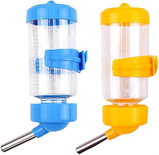 2 PCS Pet Cage Water Bottle No Drip Small Animal Water Bottle, Hanging Hamsters Water Bottle,for Rabbit, Guinea Pig, Hedgehog, Squirrel, Hamster,Random Color