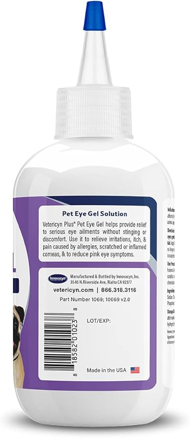 Vetericyn Plus Pet Eye Gel | Dog and Cat Eye Ointment Alternative to Lubricate and Relieve Eye Irritations and Abrasions, Reduce Symptoms of Pink Eye in Dogs and Cats. 3 ounces