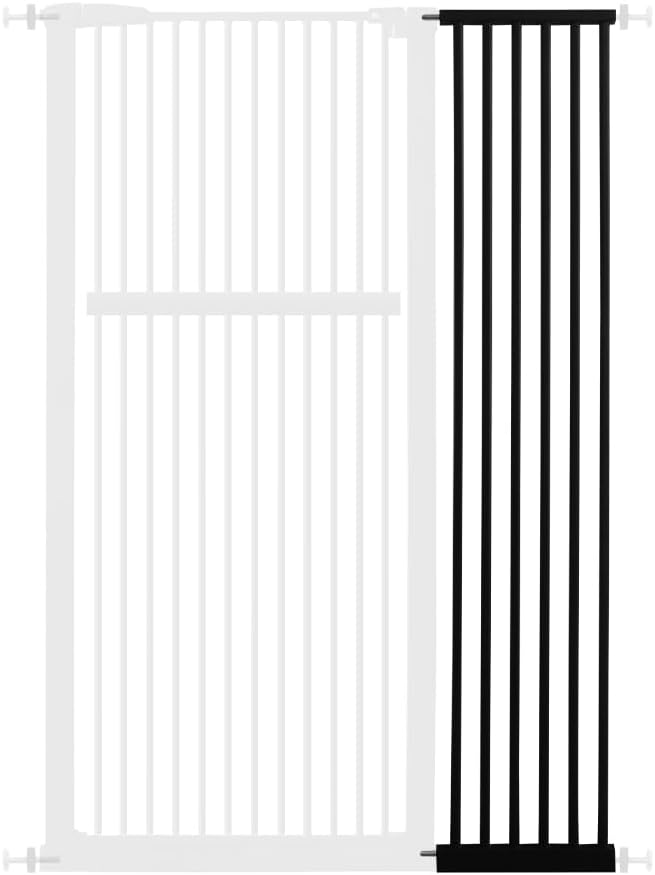 Extra Tall Pet Gate 55.12" High Pressure Mounted 12.60" Wide Extension kit 1.37" Gap (12.60", Black)