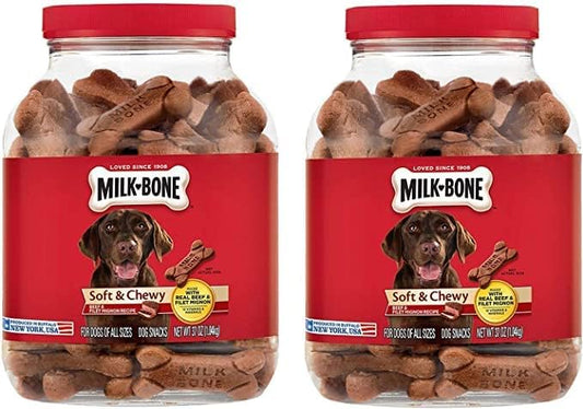 .Milk-Bone Soft & Chewy Dog Snacks (Beef & Filet Mignon Recipe) 37oz (2-Pack (37oz))