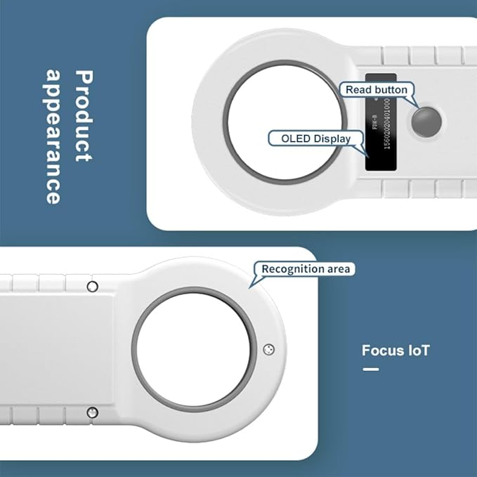 Yanzeo Pet Microchip Reader 134.2KHz Pet ID Reader Cat Dog Microchip Scanner FDX-B(ISO 11784/11785)