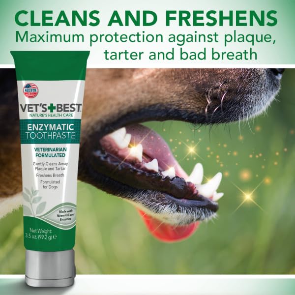 Vet's Best Enzymatic Dog Toothpaste - Teeth Cleaning and Fresh Breath Dental Care Gel - Vet Formulated - 3.5 oz Tubes (12 pack)