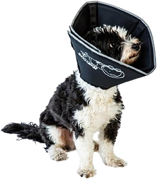 Comfy Cone Pet Cone for Dogs, Cats, X-Large, Black - Comfortable Soft Dog Cone Collar Alternative for After Surgery, Wound Care, Spay, Neuter - Dog and Cat Recovery Collar