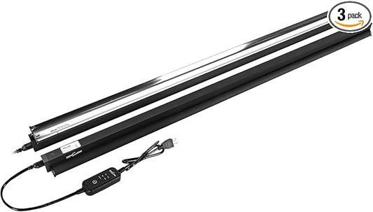 REPTI ZOO T5 HO UVB Lighting Combo Kit with Timer, Reptile Light Fixture Terrarium Hood with 5.0 UVB T5 Lamp Bulb and Detachable Curved Reflector, ETL certificated (46" 54 Watts)