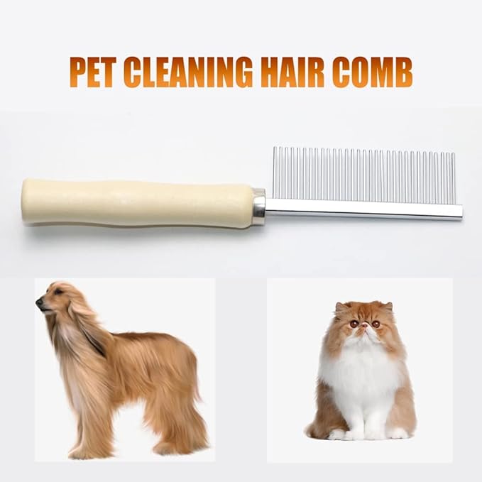 Wooden Handle Grooming Comb for Dogs Cats Pet