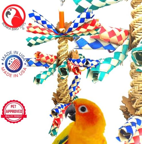 Bonka Bird Toys 1242 Helix Budgie Parrotlet Cockatoo Parrot Cages Cockatiel African Grey Macaw